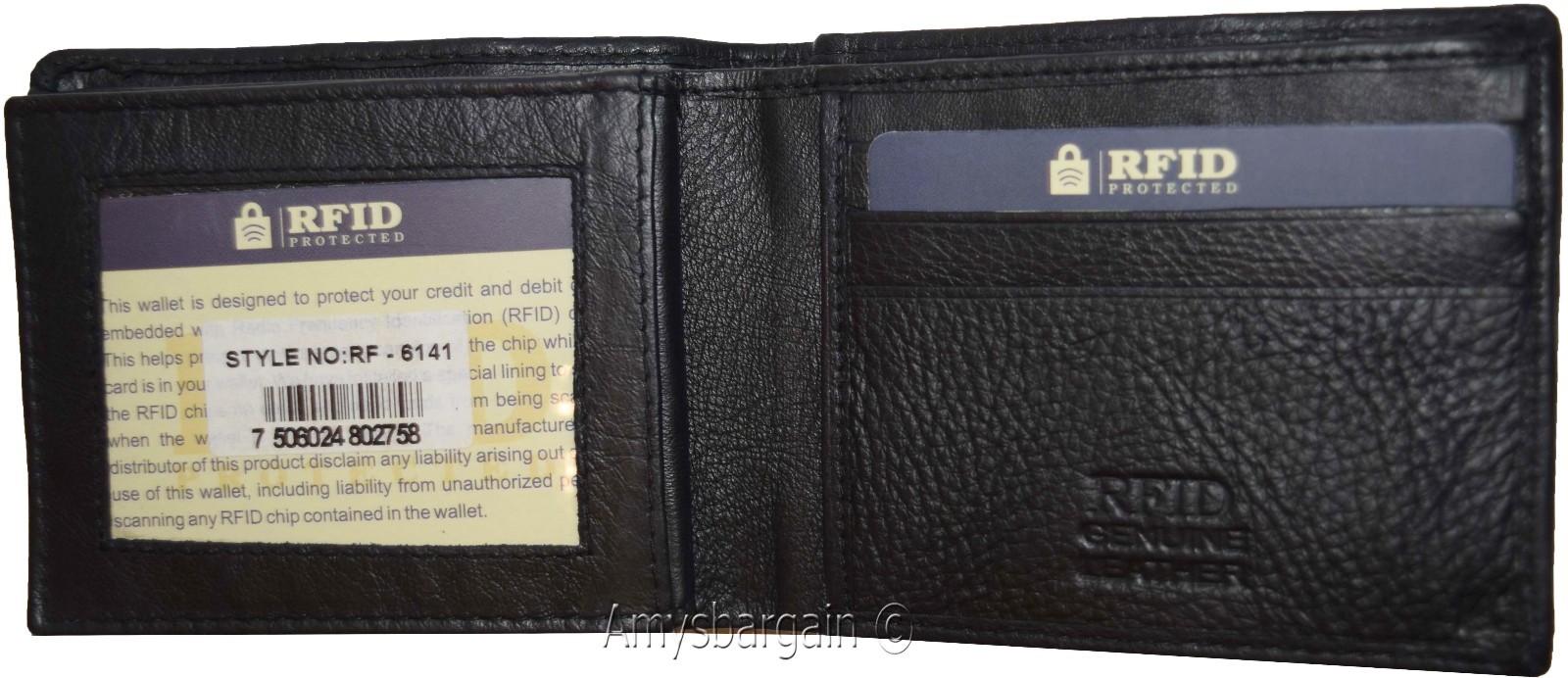 men's wallet rfid genuine leather bifold 2 billfold 9 card wallet brn new in box - Image 11