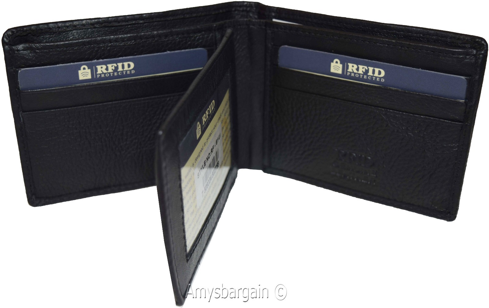 men's wallet rfid genuine leather bifold 2 billfold 9 card wallet brn new in box - Image 3