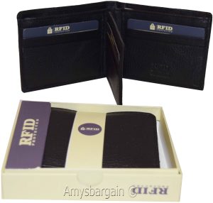 men's wallet rfid genuine leather bifold 2 billfold 9 card wallet brn new in box - Image 4