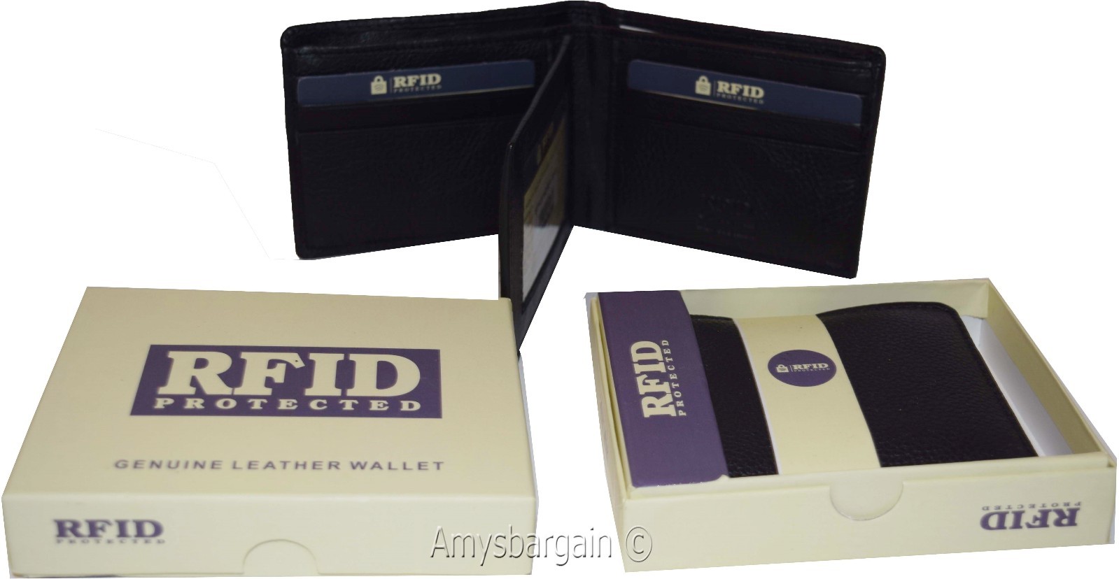 men's wallet rfid genuine leather bifold 2 billfold 9 card wallet brn new in box - Image 8