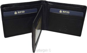 men's wallet rfid genuine leather bifold 2 billfold 9 card wallet brn new in box - Image 9