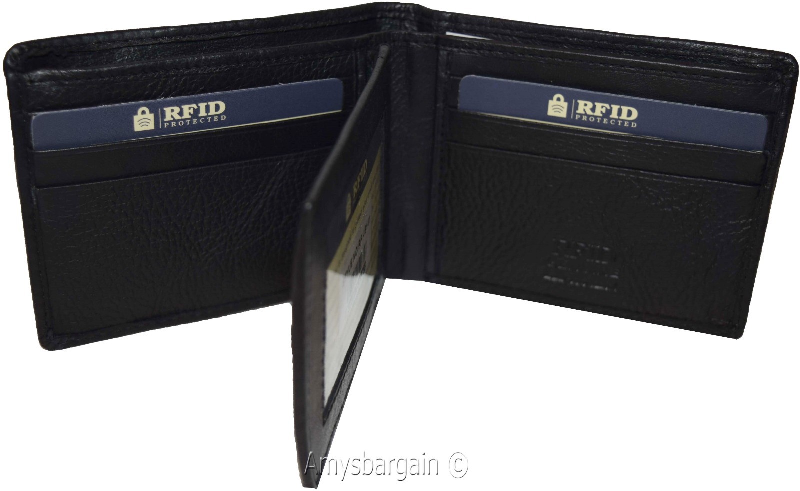 men's wallet rfid genuine leather bifold 2 billfold 9 card wallet brn new in box - Image 9