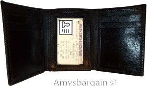 men's wallet woven printed leather man's trifold wallet 1 id 9 card 2 bill slot - Image 3