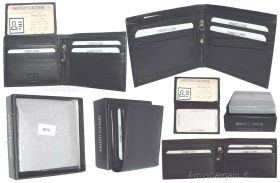 men's wallwt rfid men's leather wallet 2 bifold genuine leather 2 id new in box