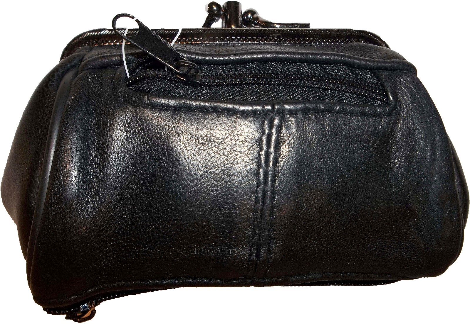new ladies 2 sided 2 pockets leather change purse coin purse zip coin purse - Image 4
