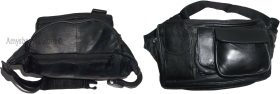 2 Leather waist pouch large waist bag leather bag Fanny pack sports bag 5 pocket