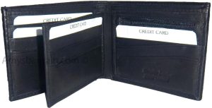 2-in-1 Leather Man's Wallet 9 Card Spaces 2 ID window 3 bill pockets BNWT - Image 3