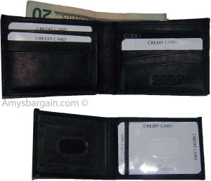 2-in-1 Leather Man's Wallet 9 Card Spaces 2 ID window 3 bill pockets BNWT - Image 7