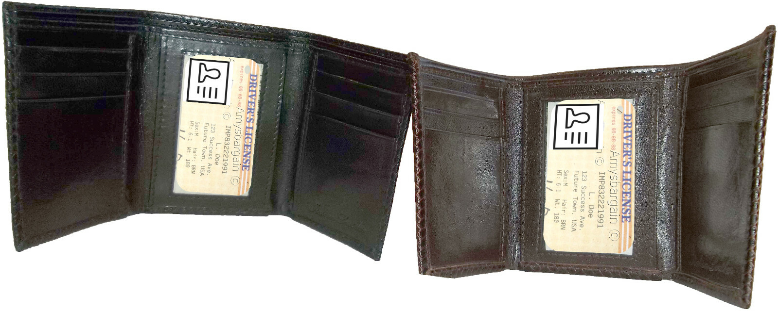 2 new style Woven Printed Leather Man's Trifold wallet 2 bill slots 9 card ID - Image 13