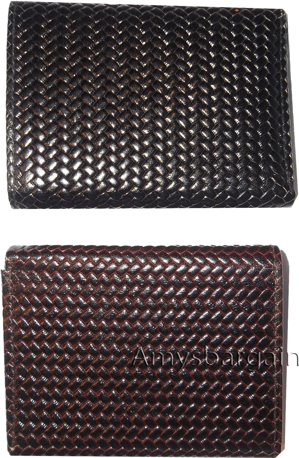 2 new style Woven Printed Leather Man's Trifold wallet 2 bill slots 9 card ID - Image 9
