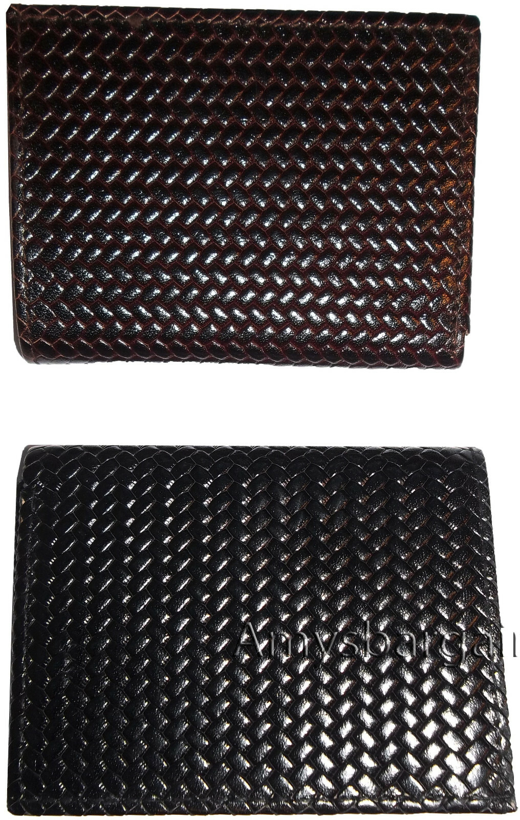 2 new style Woven Printed Leather Man's Trifold wallet 2 bill slots 9 card ID - Image 10