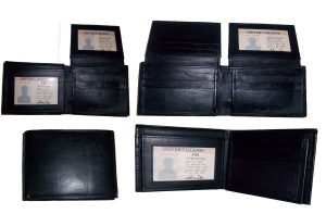 4 Man's Leather Wallet 12 Credit card Holder 2 ID 2 Bifold slots Black Unbranded
