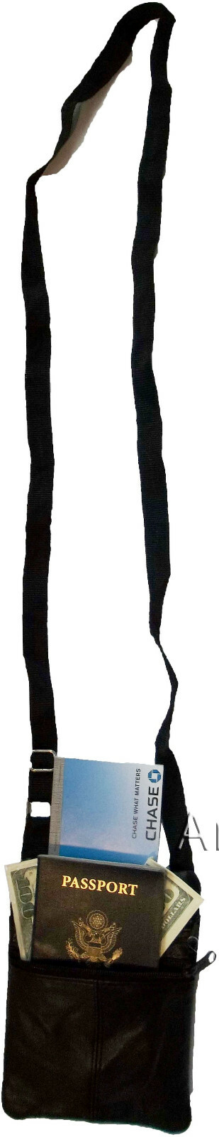 4 New hand bag leather passport case credit Card case purse neck travel pouch bn - Image 4