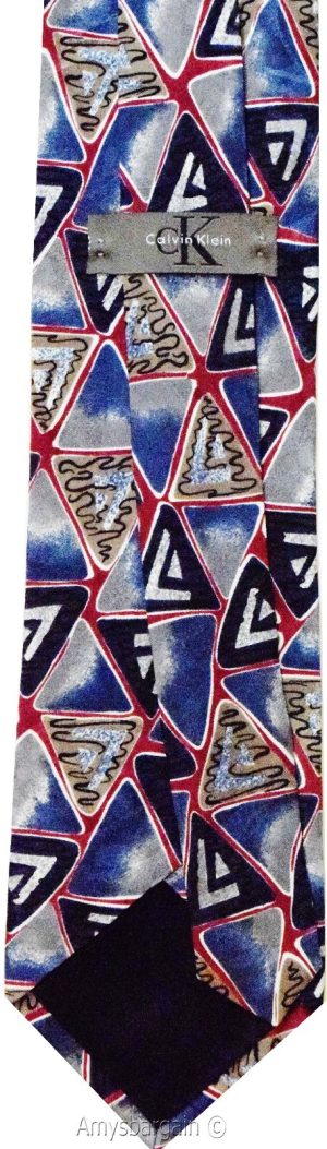 Calvin Klein Neck Tie, 100% Silk tie, Neck wear Made in USA, Designer tie #14 - Image 5