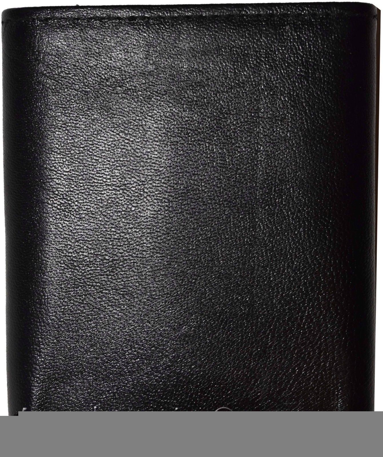 Genuine Leather trifold Men's wallet 9 credit card 2 ID Bill slots Black Wallet - Image 13