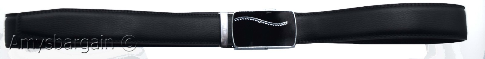 Genuine leather men's ratchet belt men’s casual adjustable automatic buckle 50” - Image 5