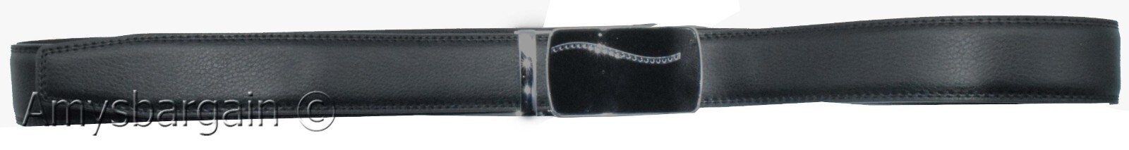 Genuine leather men's ratchet belt men’s casual adjustable automatic buckle 50” - Image 6