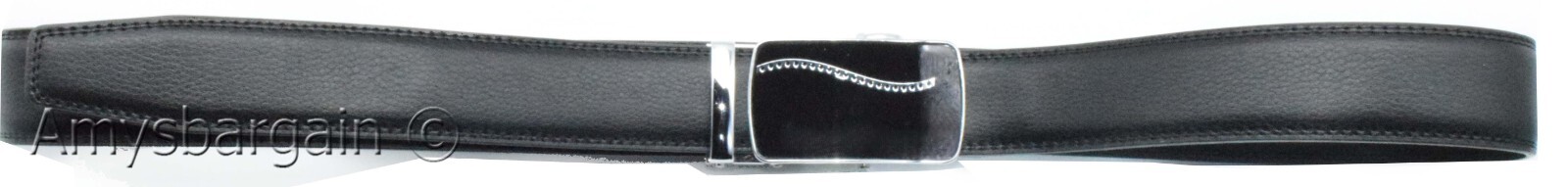 Genuine leather men's ratchet belt men’s casual adjustable automatic buckle 50” - Image 7