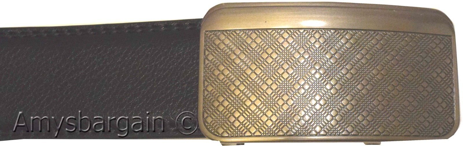 Genuine leather men's ratchet belt men’s casual adjustable automatic buckle 50”* - Image 3