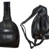 Ladies small Leather backpack, Knapsack Black daypack small Black backpack #21