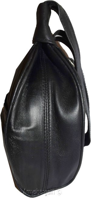 Ladies small Leather backpack, Knapsack Black daypack small Black backpack #21 - Image 4
