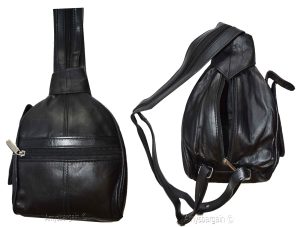 Ladies small Leather backpack, Knapsack Black daypack small Black backpack #21
