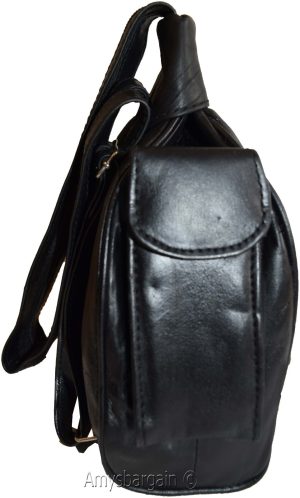 Ladies small Leather backpack, Knapsack Black daypack small Black backpack #21 - Image 6
