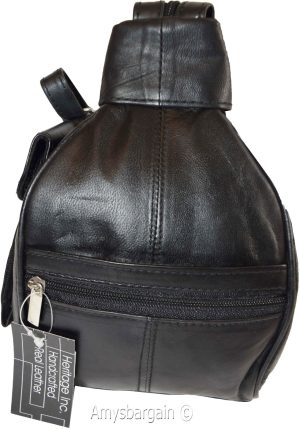 Ladies small Leather backpack, Knapsack Black daypack small Black backpack #21 - Image 8