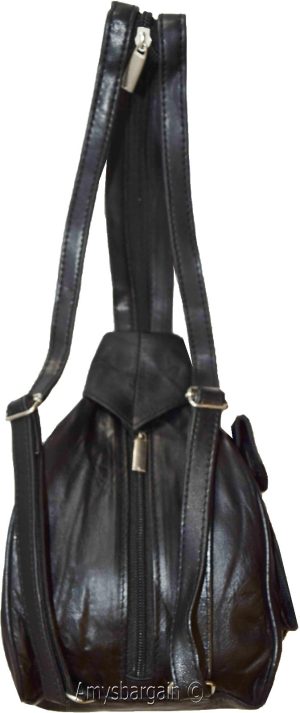 Ladies small Leather backpack, Knapsack Black daypack small Black backpack #21 - Image 10