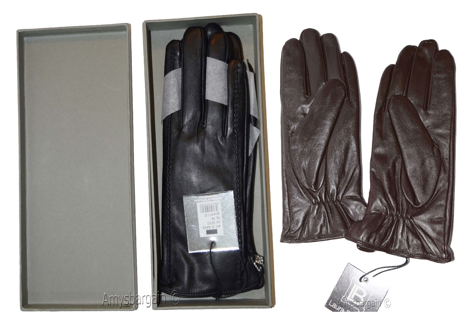 Leather Gloves, Italian Women's Winter Gloves Dress Gloves Brand New in Box. - Image 3