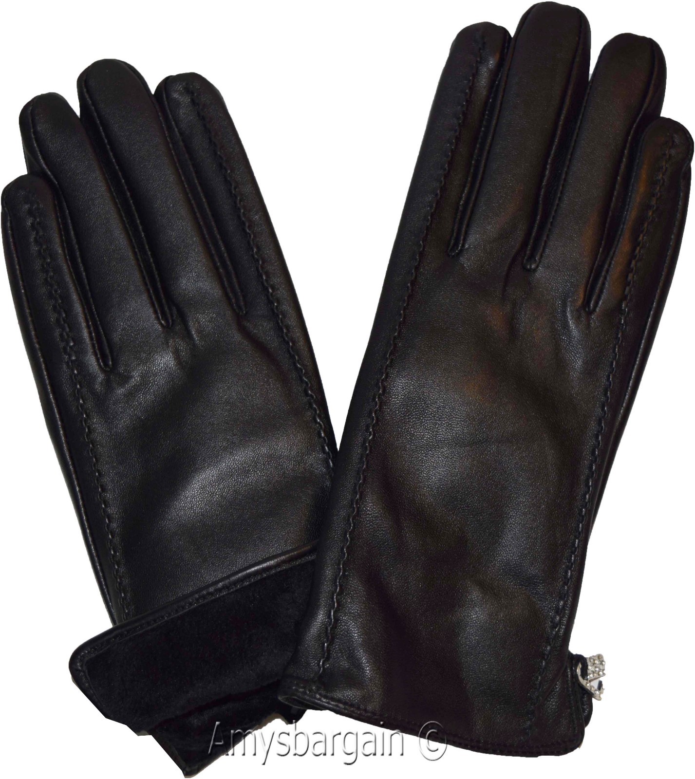 Leather Gloves, Italian Women's Winter Gloves Dress Gloves Brand New in Box. - Image 9