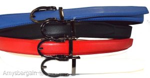 Leather dress belt track line belt Automatic Lock new transparent buckle up-43" - Image 12