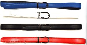 Leather dress belt track line belt Automatic Lock new transparent buckle up-43" - Image 16