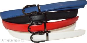 Leather dress belt track line belt Automatic Lock new transparent buckle up-43" - Image 18