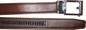 Leather dress belt track line belt Automatic Lock new transparent buckle up-43" - Image 20