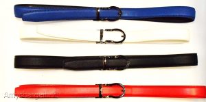 Leather dress belt track line belt Automatic Lock new transparent buckle up-43" - Image 4