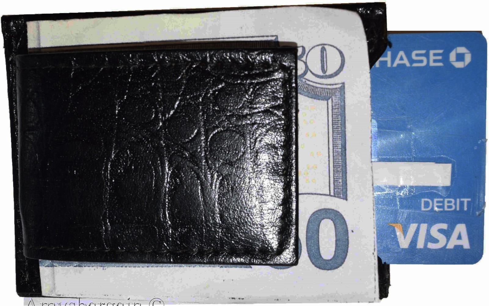 Lot of 12 Crocodile skin printed leather New Bifold money clip Black Billfold - Image 3