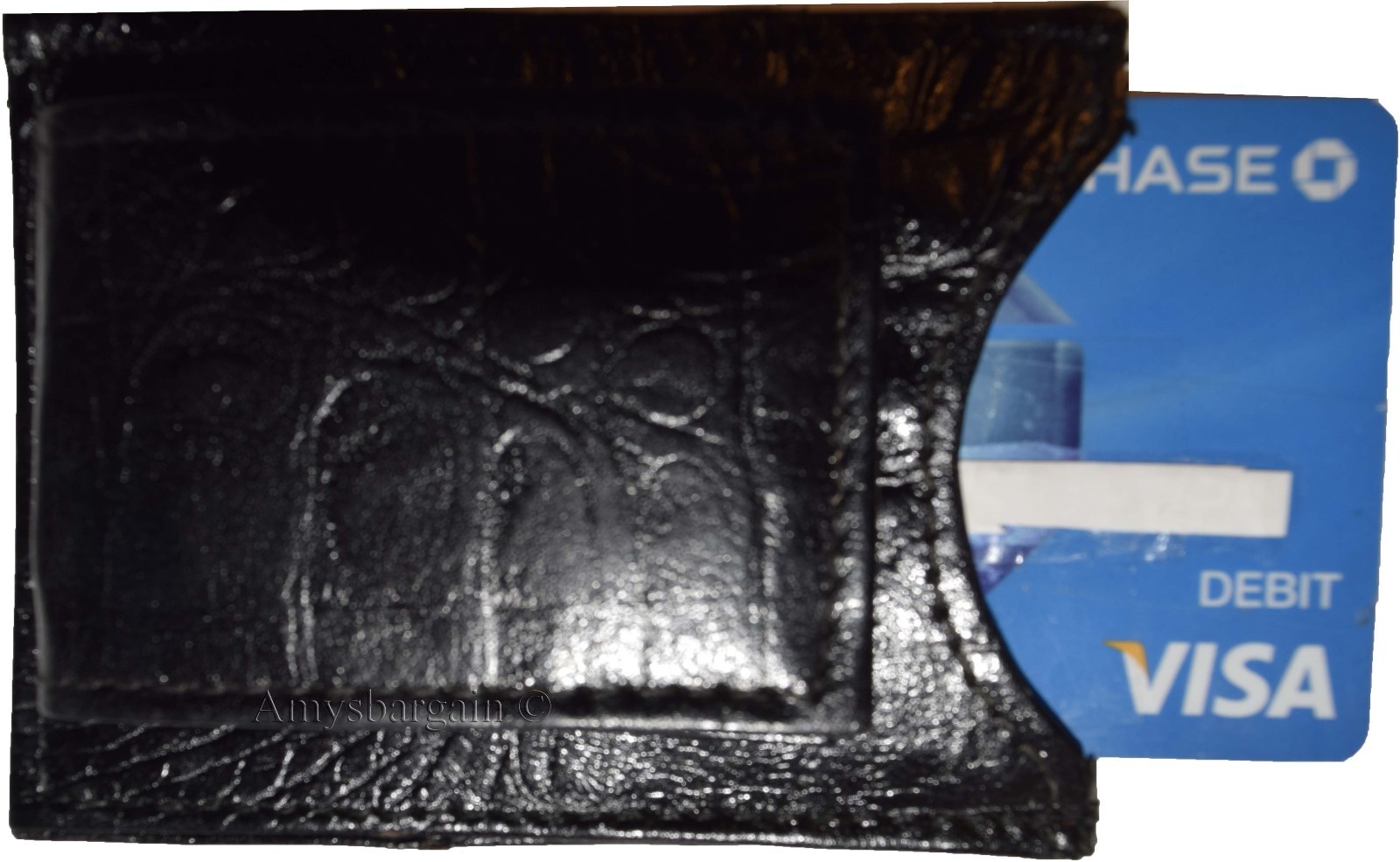 Lot of 12 Crocodile skin printed leather New Bifold money clip Black Billfold - Image 5