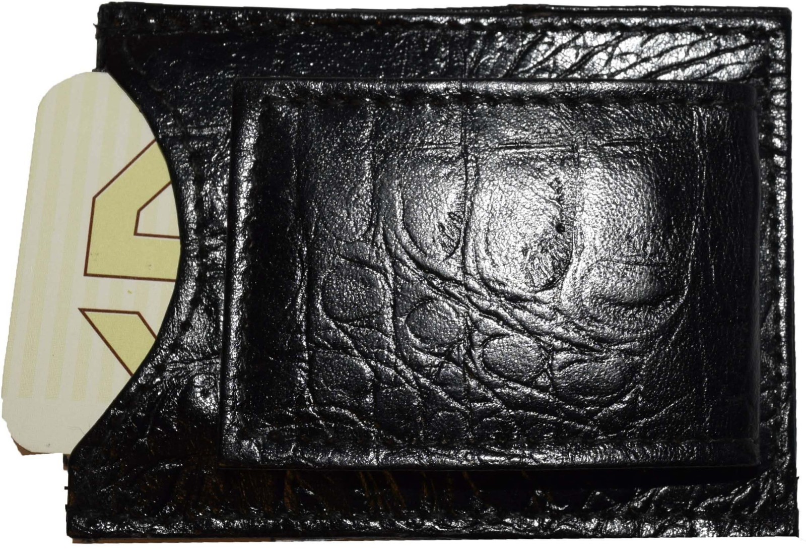 Lot of 12 Crocodile skin printed leather New Bifold money clip Black Billfold - Image 6