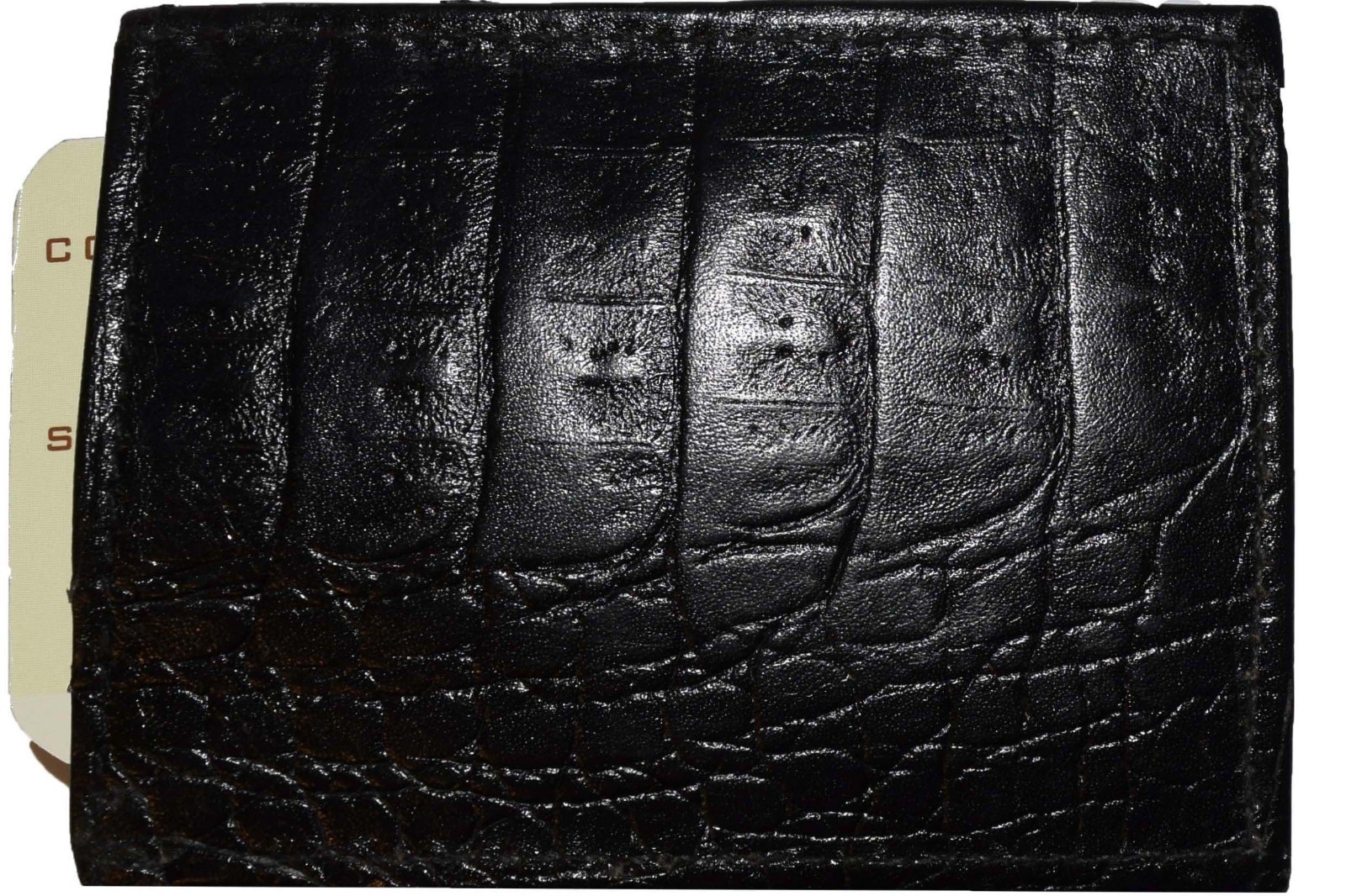 Lot of 12 Crocodile skin printed leather New Bifold money clip Black Billfold - Image 7