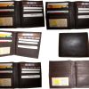 Lot of 12 Leather Hipster wallet billfold brown Bifold zip coin purse wallet NWT