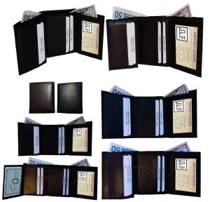 Lot of 12 Man's Trifold wallet genuine calfskin Leather credit card 2 bill slot - Image 3