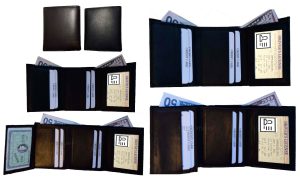 Lot of 12 Man's Trifold wallet genuine calfskin Leather credit card 2 bill slot - Image 4