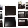 Lot of 12 Men's Bifold Calfskin leather wallet 2 Billfold pockets 7 card 1 ID BN