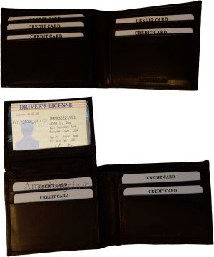 Lot of 12 Men's Bifold Calfskin leather wallet 2 Billfold pockets 7 card 1 ID BN - Image 10