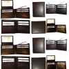 Lot of 12 Men's Brown Bifold Calfskin leather 2 Billfold pockets ID Window B New