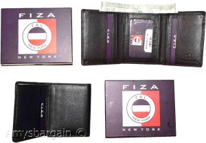 Lot of 2 FIZA NY Leather man's Tri-fold wallet Black Billfold wallet New in Box - Image 11