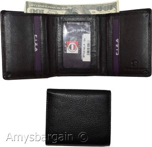 Lot of 2 FIZA NY Leather man's Tri-fold wallet Black Billfold wallet New in Box - Image 13
