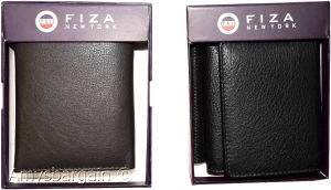Lot of 2 FIZA NY Leather man's Tri-fold wallet Black Billfold wallet New in Box - Image 3