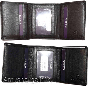 Lot of 2 FIZA NY Leather man's Tri-fold wallet Black Billfold wallet New in Box - Image 8